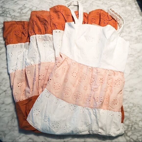 NEW Anthropologie Hutch Alston Colorbloacked Eyelet Tiered Maxi Dress Size 14 - Picture 5 of 7